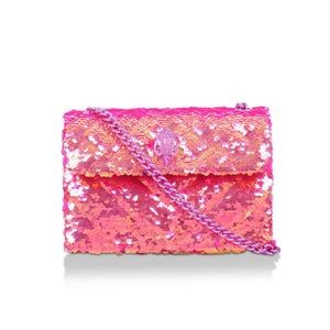 Kurt Geiger Fushia Medium Sequin Kensington Bag NWT